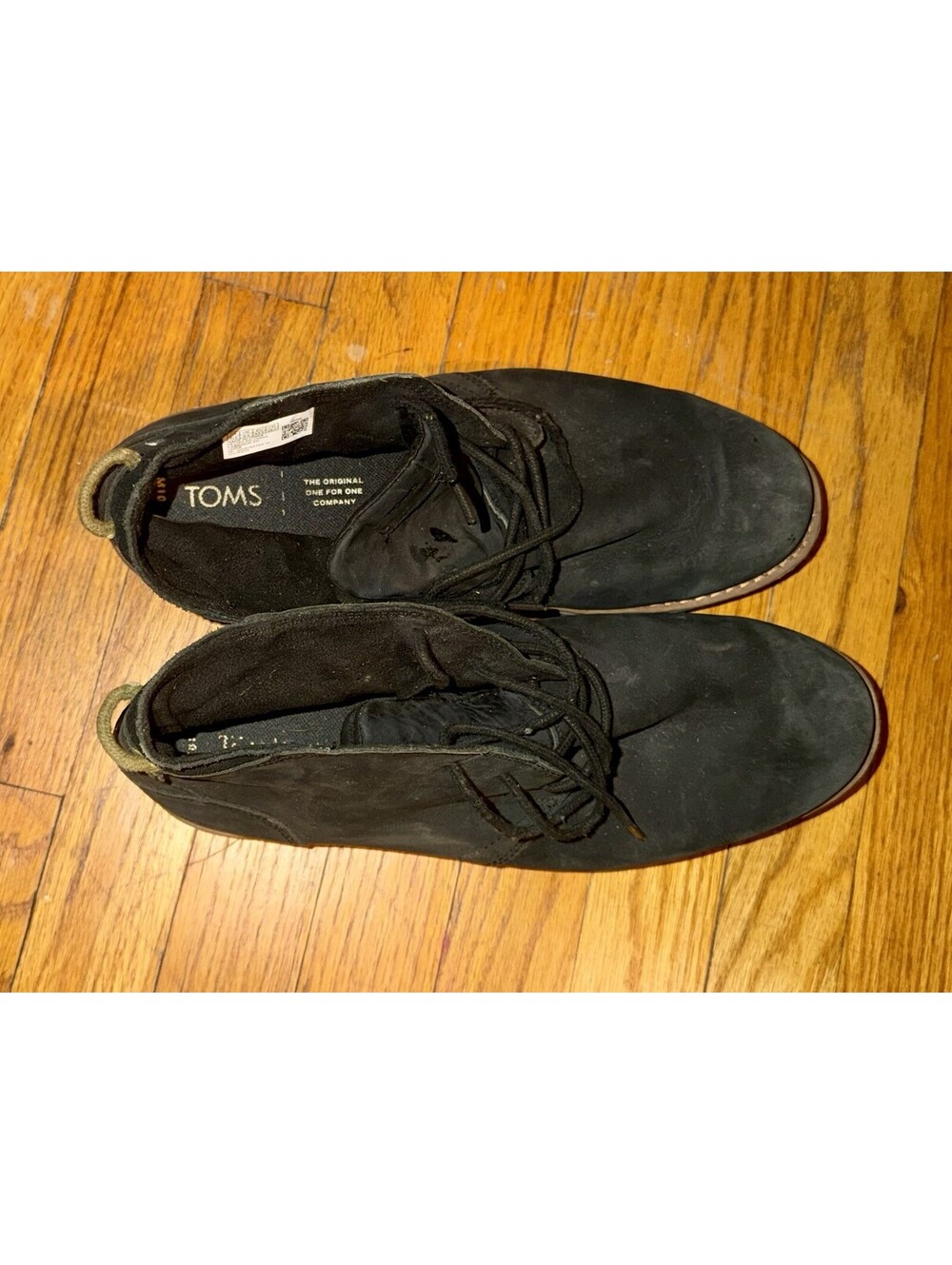 TOMS Black Suede Chukka Boots Mens 10.5 Lace Up Casual Desert Shoes